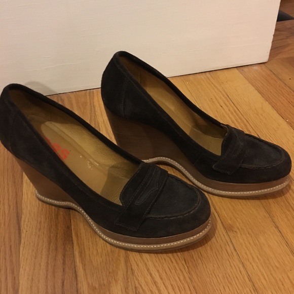 KORS Michael Kors Shoes - Michael Kors Brown Suede Loafer Wedges